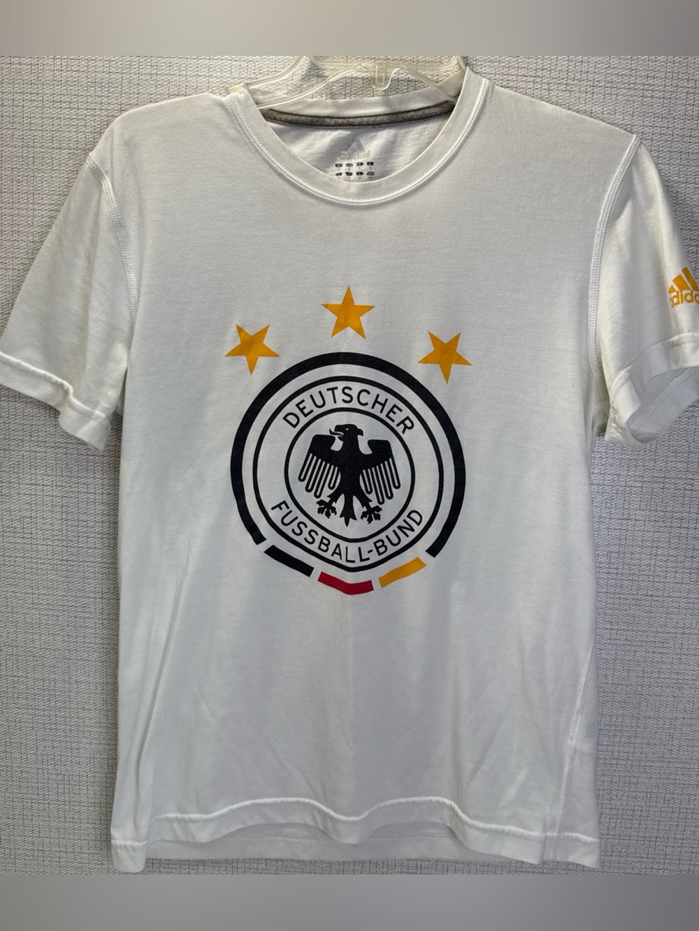 Adidas Germany T Shirt Climalite Small Deutscher Fussball-Bund Soccer White Tee